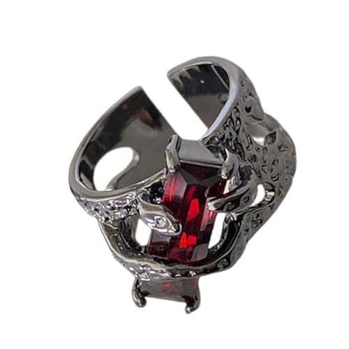 Geavonyg Zeitgenössische Edelsteine ​​eingebettete Ringe In Flüssiges Laval Design Stilvoller Ringe Accessoire Ideal Zur Verbesserung Der Party Outfits Trendy Mode von Geavonyg