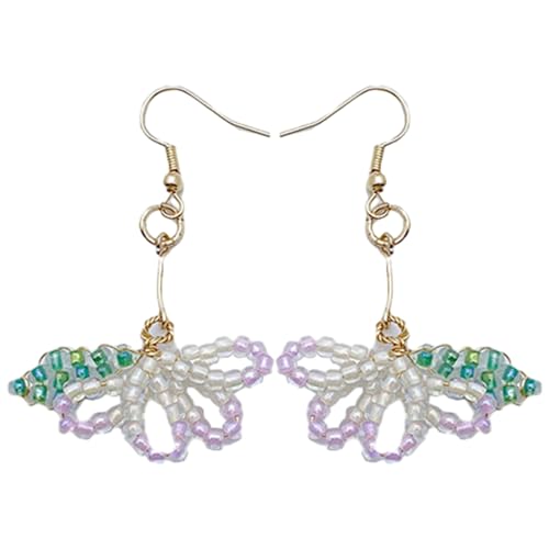 Glasperlen Blumenohr Haken/Bolzen Auffällige Tulpen Ringe Glasperlen Dangle Ohrringe Partys Schmuck Date Night Ohrringe von Geavonyg