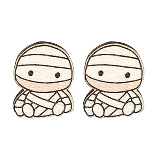 Goth Punk Halloween Devil Ohrringe Frauen Holz Hexenhut Gestüt Kostümzubehör Coffin Geist von Geavonyg