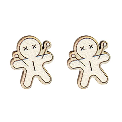 Halloween Coffin Moon Fledermaus Für Holz Ohrringe Schädel Süßigkeiten Hexenhut Mode Punk Ohrohrschstene Frauen Mädchen Accessorie Halloween Mond Fledermaus Sargohrringe Mädchen von Geavonyg