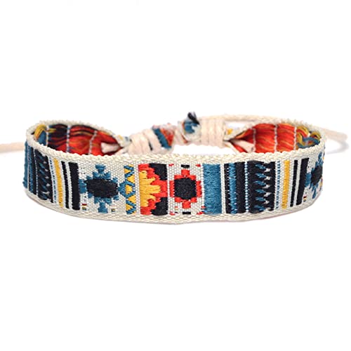 Handgefertigte Erdbeerblume Gesticktes Armband Schmuck Ethnischer Stil Geflochtener Freundschaftswickel Armbänder Handgefertigt Geflochten von Geavonyg
