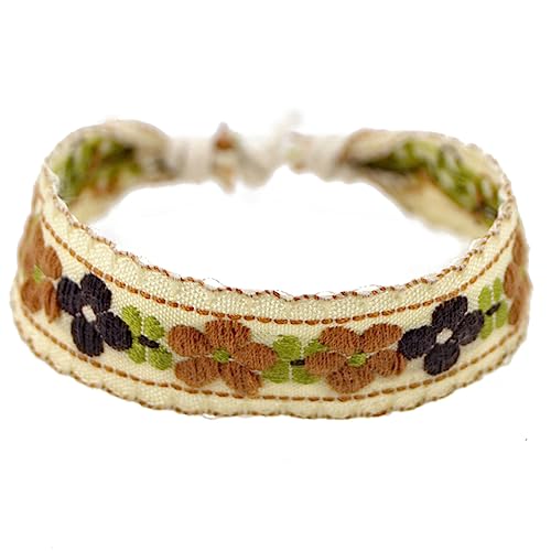 Handgefertigte Erdbeerblume Gesticktes Armband Schmuck Ethnischer Stil Geflochtener Freundschaftswickel Armbänder Handgefertigt Geflochten von Geavonyg