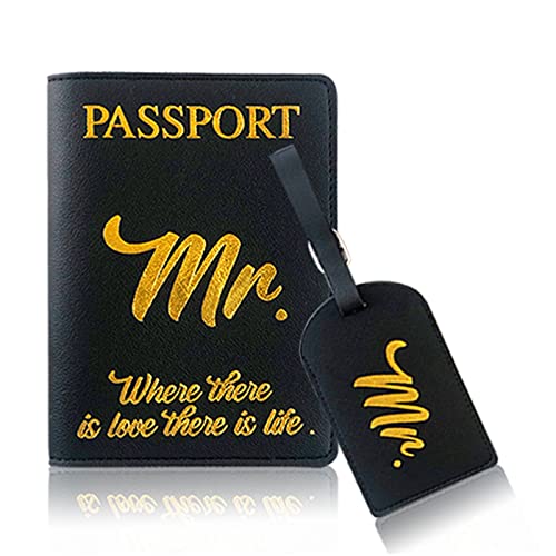 Herr Frau Passporthalter Cover Gepäck Tag Wallet PU Leather Kartuat Hülle Braut Hochzeits Reisegeschenke Gepäck Tags Für Kinder Mädchen von Geavonyg