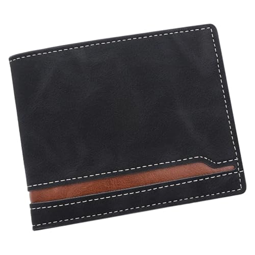 Herren PU Leder Brieftasche Kratzfester Kartenhalter Kurz Geldbeutel Anbietet Praktikabilität Und Stile Für Moderne Gentlemen Retro Farbbrieftasche von Geavonyg