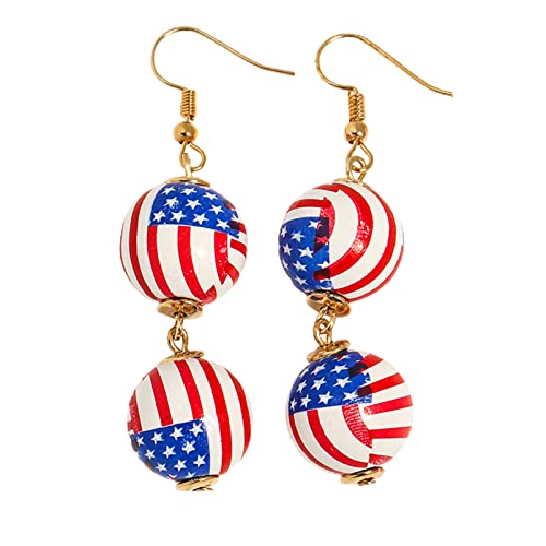 Independence Day Ohrringe Hook Dangle Dynamische Und Statische Schönheit Doppelball Dangle Süßes Geschenk Für Frauen Flaggen von Geavonyg