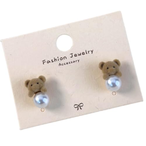 Kaffeebär Ohrringe Mädchen Ohrschmuck Schmuck Cartoon Bären Ohrohrschstene Anhänger Verlockende Textur Ideal Für Tägliche Trage Süßes Exquisites von Geavonyg