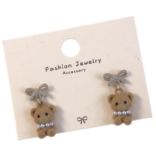 Kaffeebär Ohrringe Mädchen Ohrschmuck Schmuck Cartoon Bären Ohrohrschstene Anhänger Verlockende Textur Ideal Für Tägliche Trage Süßes Exquisites von Geavonyg