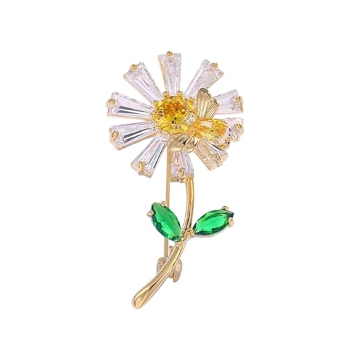 Leichter Goldener Ton Sonnenblumen Pin Allergie Resistenter Schmuck Für Empfindliche Haut Komfortable Formale Accessoire Leichte Sonnenblumenbrosche Brosche von Geavonyg
