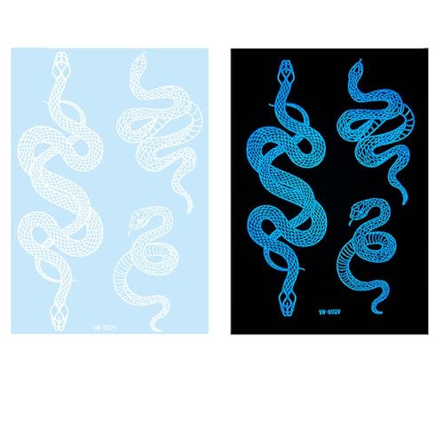 Leuchten Sie Dunkle Tätowierte Tätowierte Weiße Aufkleber Die Leicht Wasserdicht Für Partys Auftragen. Weißer Aufkleber Glühen In Der Dunklen Temporären von Geavonyg