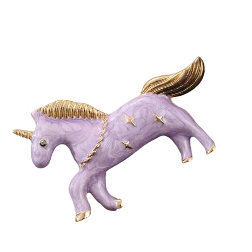 Minimalistische Legierung Single Horn Horse Pin Süße Dreamy Design Brosche Glattes Multi Zweck Zubehör Geschenk Süße Single Horn Horse Emaille Pin von Geavonyg
