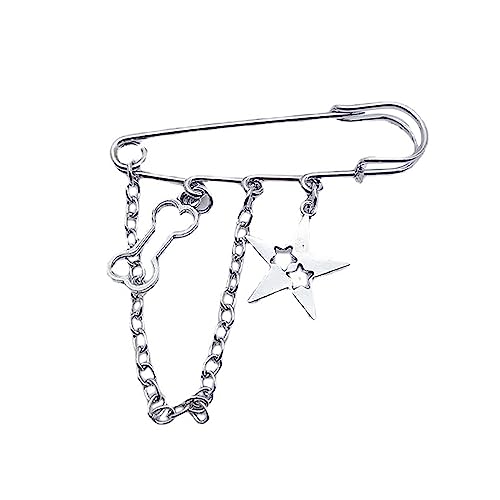 Mode Brosche Silber Farbanhänger Lappel Pin Retro Schuhe Broschen Anzugschicht Sicherheit Einzelschnalle Kette Für Minimalistische Design von Geavonyg