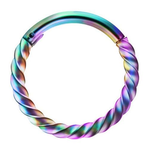 Mode Twist Nase Hoop Accessoire Edelstahl Rund Geformte Ringe Septum Clip Schmuck Für Einzelpersonenringe Für Frauen von Geavonyg