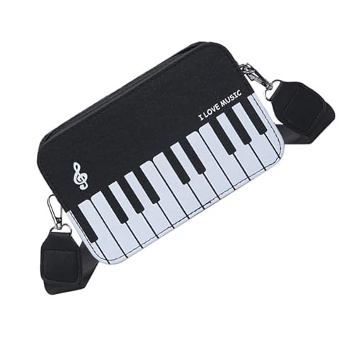 Modische Klaviernote Crossbody Bag Stylish PU Leder Schulterbalken Geeignet Für Partys Und Casual Travel Piano Note Handtasche von Geavonyg