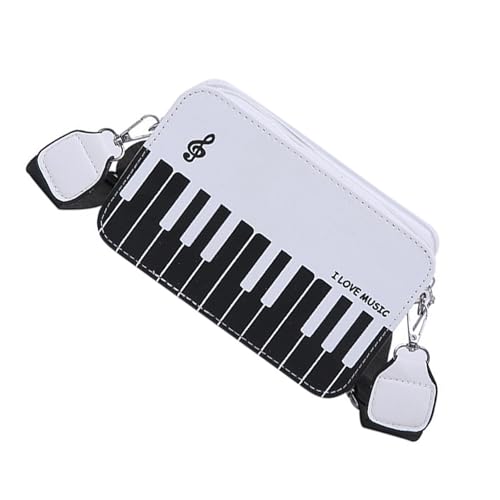 Modische Klaviernote Crossbody Bag Stylish PU Leder Schulterbalken Geeignet Für Partys Und Casual Travel Piano Note Handtasche von Geavonyg