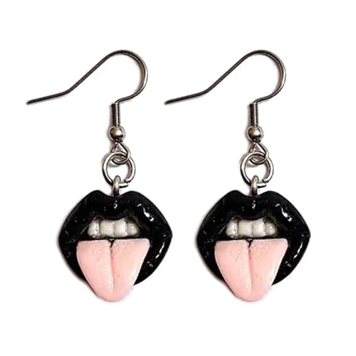 Punk Lippen Ohrhohe Rote Zunge Lustige Dangle Ohrringe Schreckliche Halloween Kostümzubehör Hip Hop Rock Schmuck Schreckliche Lustige Halloween Ohrringe Für Mädchen von Geavonyg