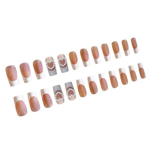 Quadratische Presse Auf Nägeln Gefälschte Herzperlen Kleber Auroras Acryl 24 Pcs Heben Für Frauen Mädchen Nagel Sarg Mandel Französisches Nagel Quadratische Presse Auf Nägeln Gefälschte Herzperlen Kleber Auroras Acryl 24 Pcs Heben Für Frauen Mädchen Nagel Sarg Mandel Französisches Nagel von Geavonyg