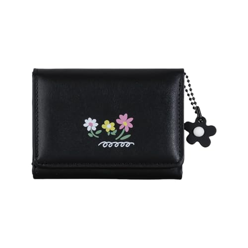 Schöne Münze Geldbörse PU Lederwechsel Triufold Wallet Short Card Blumendruck Für Reisebu Lederwechsel Geldbörse Blumendruck Einfach Mit Kartenhalter von Geavonyg