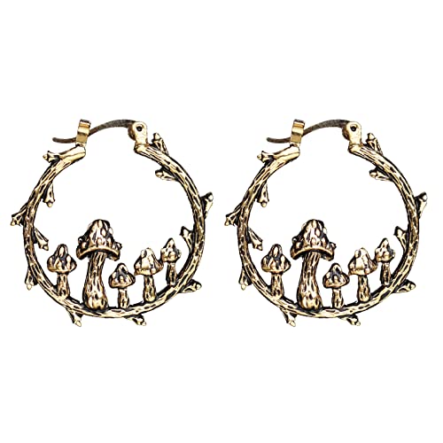 Schöner Pilz Hoop Dangle Ohrringe Gold Pilz Dangle C Förmig Für Frauen Mädchen Geschenk Schmuckzubehör C Geformt Für Frauen von Geavonyg