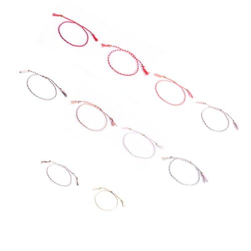 Set Von 10 Mehrfarbig Gewebten Freundschaftsarmbändern Handgefertigte Verstellbare Fußkäkchen Gewebt Bunte Mehrfarbige Armband Set Gewebt von Geavonyg