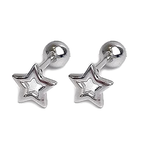 Silberfarbe Strasssteine ​​Star Kleine Bolzenohrringe Einfache Weibliche Kleine Exquisite Modische Handgefertigte Paar Schmuck Geschenk von Geavonyg