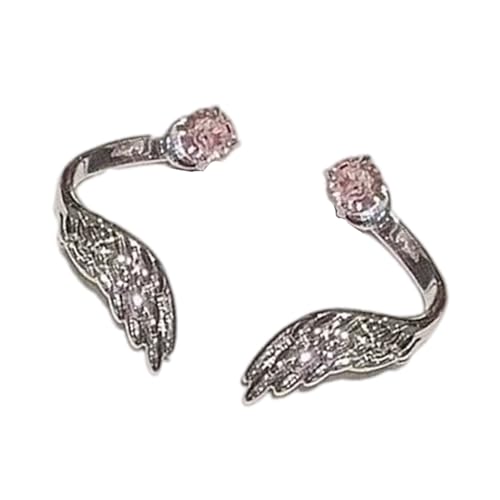 Stilvolle Strasssteine ​​Flügel Geformte Durchdringende Ohrringe Metallohrknochenmodel Für Empfindliche Haut Trendy Legierung Accessoires Leichte Legierungsohr Manschetten von Geavonyg
