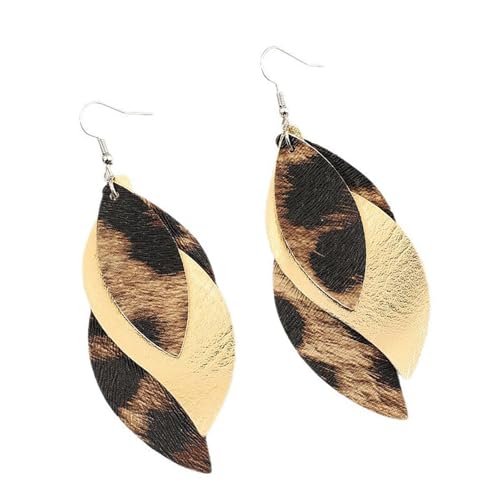 Stilvoller Leopardenmuster Dangle Ohrringe Leichtes Puder Form Weiblicher Ohr Accessoires Juwel Für Freizeitkleidung Einzigartige Designohrringe von Geavonyg