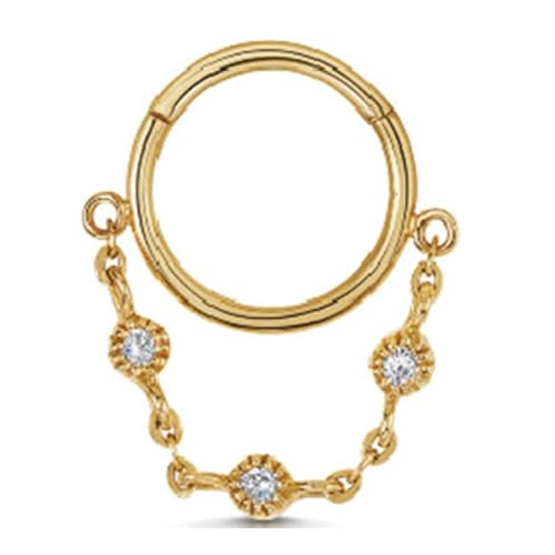 Geavonyg Stylish Alloy Chain Septum Piercing Ohrringe Für Frauen Gold/Stahl Farbe Tragus Rook Ohrohrschmuck Für Tägliche Verschleißdaten Alltag Party Engagement Schmuck von Geavonyg