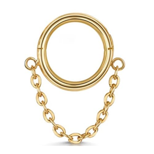 Stylish Alloy Chain Septum Piercing Ohrringe Für Frauen Gold/Stahl Farbe Tragus Rook Ohrohrschmuck Für Tägliche Verschleißdaten Alltag Party Engagement Schmuck von Geavonyg