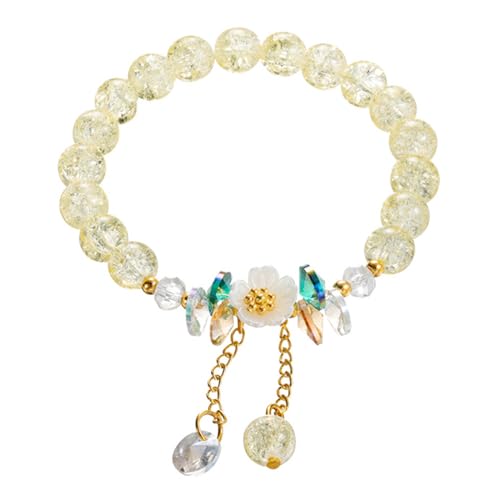 Stylish Blumenarmband Frauen Elastisches Seil Süße Farbenfrohe Perlen Geeignet Für Partyverblassungsarmband von Geavonyg