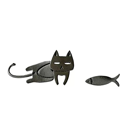 Süße Katzen Und Fischohrohrringe Asymmetrisch Piercing Modeschmuck Einfacher Punk Für Frauen Mädchen Katze Ohrringe Hypoallergen Asymmetrisch von Geavonyg