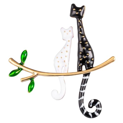 Süße Tiercorsage Broschen Für Tasche Lazy Katze Auf Den Baumbroschen Sweater Laderal Pin Schmuck Zeichen Niedliche Zweigstift Stecknadel Exquisite Handwerkskunst Leicht Und Leicht Zu Tragen von Geavonyg