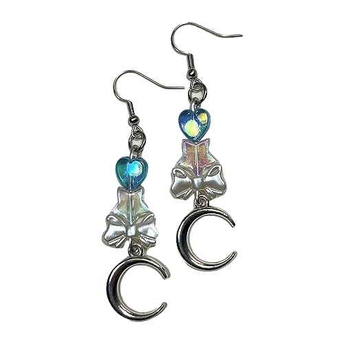Süßer Süßer Bogenknoten Liebe Herz Ohrringe Hip Hop Star Moon Hangle Für Frauen Mädchen Party Mode Schmuck Acryl Valentinstag Girls Statement Geometrisch Teenager Süßes Herz von Geavonyg
