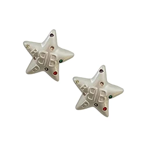 Temperament Textur Sternohrringe Nischendesign Sinn Für Fortgeschrittenes Temperament Modetrend Süß Und Coole Falten Textur Stern Liebe Herz Diamanten von Geavonyg