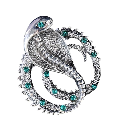 Vintage Charm Snake Brosche Stecknadel Mit Strasssteinen Stilvolle Broschen Metallkleidung Schmuck Für Mädchen Modeaccessoires Party Kleidung Pin von Geavonyg
