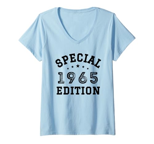 Damen Jahrgang 1965 Geburtstag 60 Geburtstag geboren 1965 T-Shirt mit V-Ausschnitt Damen Jahrgang 1965 Geburtstag 60 Geburtstag geboren 1965 T-Shirt mit V-Ausschnitt von GebGesch 1965 Geburtstag Geschenke