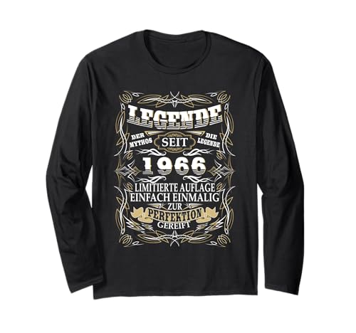 Jahrgang 1966 Geburtstag Design Frauen Männer geboren 1966 Langarmshirt von GebGesch 1966 Geburtstag Geschenke