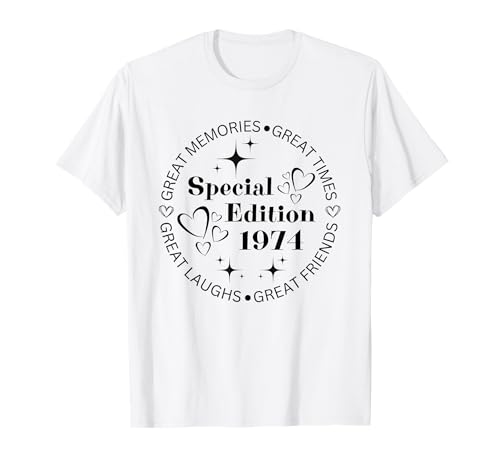 Jahrgang 1974 Geburtstag Design Frauen Männer geboren 1974 T-Shirt Jahrgang 1974 Geburtstag Design Frauen Männer geboren 1974 T-Shirt von GebGesch 1974 Geburtstag Geschenke