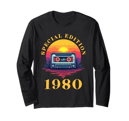 Jahrgang 1980 Geburtstag Design Frauen Männer geboren 1980 Langarmshirt von GebGesch 1980 Geburtstag Geschenke
