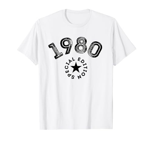 Jahrgang 1980 Geburtstag Design Frauen Männer geboren 1980 T-Shirt Jahrgang 1980 Geburtstag Design Frauen Männer geboren 1980 T-Shirt von GebGesch 1980 Geburtstag Geschenke