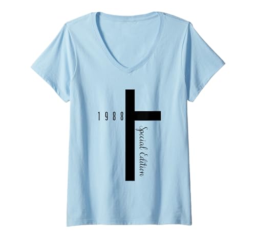 Damen 37 Jahre Jahrgang 1988 37. Geburtstag geboren 1988 T-Shirt mit V-Ausschnitt Damen 37 Jahre Jahrgang 1988 37. Geburtstag geboren 1988 T-Shirt mit V-Ausschnitt von GebGesch 1988 Geburtstag Geschenke