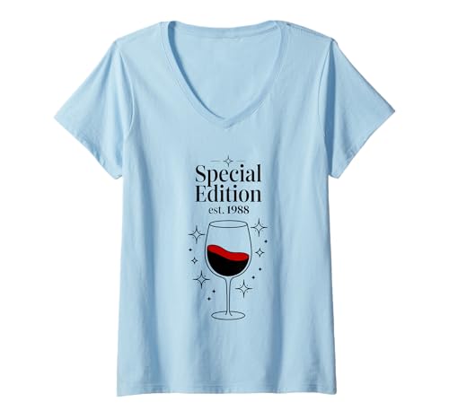 Damen Jahrgang 1988 Geburtstag Design Frauen Männer geboren 1988 T-Shirt mit V-Ausschnitt Damen Jahrgang 1988 Geburtstag Design Frauen Männer geboren 1988 T-Shirt mit V-Ausschnitt von GebGesch 1988 Geburtstag Geschenke