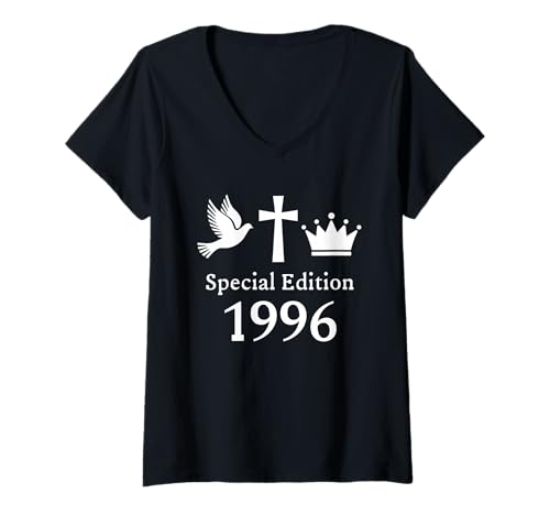 Damen 29 Jahre Jahrgang 1996 29 Geburtstag geboren 1996 T-Shirt mit V-Ausschnitt von GebGesch 1996 Geburtstag Geschenke