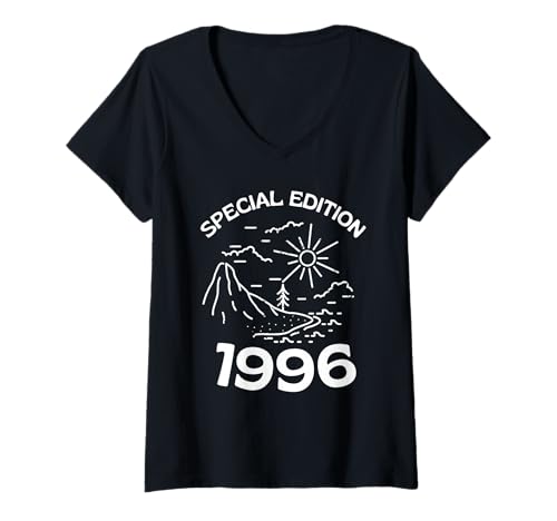 Damen 29 Jahre Jahrgang 1996 29 Geburtstag geboren 1996 T-Shirt mit V-Ausschnitt von GebGesch 1996 Geburtstag Geschenke