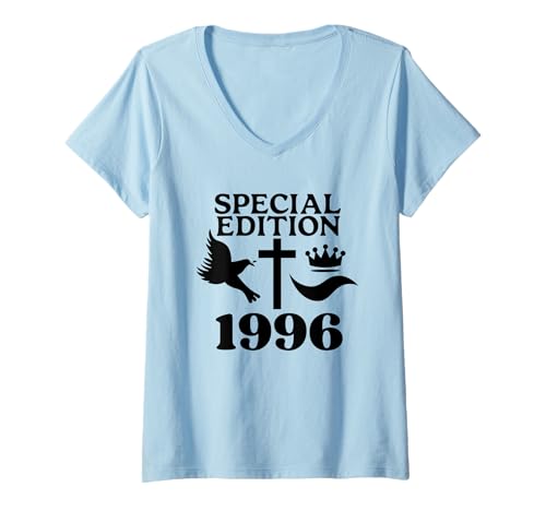 Damen 29 Jahre Jahrgang 1996 29 Geburtstag geboren 1996 T-Shirt mit V-Ausschnitt von GebGesch 1996 Geburtstag Geschenke