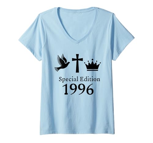 Damen 29 Jahre Jahrgang 1996 29 Geburtstag geboren 1996 T-Shirt mit V-Ausschnitt von GebGesch 1996 Geburtstag Geschenke