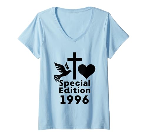 Damen Jahrgang 1996 Geburtstag Design Frauen Männer geboren 1996 T-Shirt mit V-Ausschnitt von GebGesch 1996 Geburtstag Geschenke