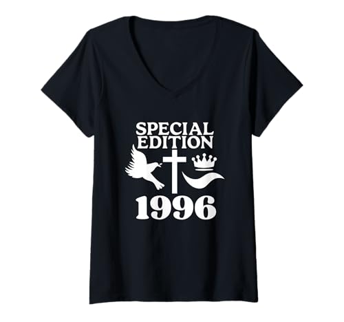 Damen 29 Jahre Jahrgang 1996 29 Geburtstag geboren 1996 T-Shirt mit V-Ausschnitt von GebGesch 1996 Geburtstag Geschenke