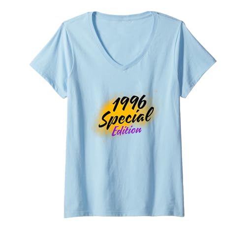 Damen Jahrgang 1996 Geburtstag Design Frauen Männer geboren 1996 T-Shirt mit V-Ausschnitt von GebGesch 1996 Geburtstag Geschenke