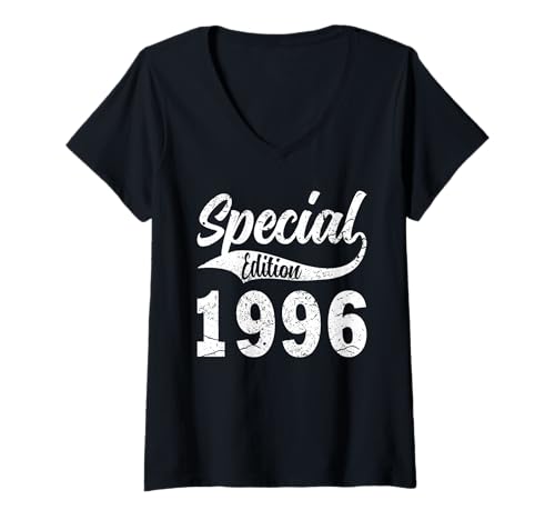 Damen Jahrgang 1996 Geburtstag Design Frauen Männer geboren 1996 T-Shirt mit V-Ausschnitt von GebGesch 1996 Geburtstag Geschenke