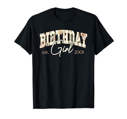 Jahrgang 2001 Geburtstag Design Frauen geboren 2001 T-Shirt von GebGesch 2001 Geburtstag Geschenke